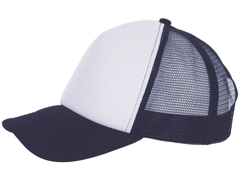 Бейсболка Bubble, темно-синяя с белым