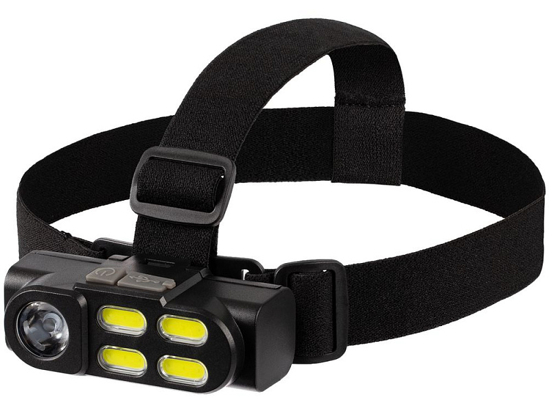 Налобный фонарик аккумуляторный Alnes, черный