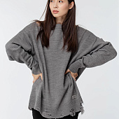 Джемпер оверсайз унисекс Grunge, серый