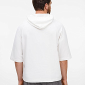 Футболка оверсайз унисекс с капюшоном Neofit, молочно-белая