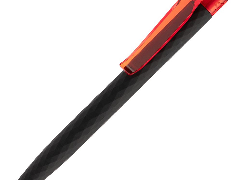 Ручка шариковая Prodir QS01 PRT-T Soft Touch, черная с красным