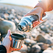 Термос Flask 1000, вакуумный, стальной зеркальный