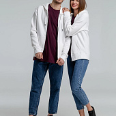 Толстовка на молнии с капюшоном унисекс King, белая