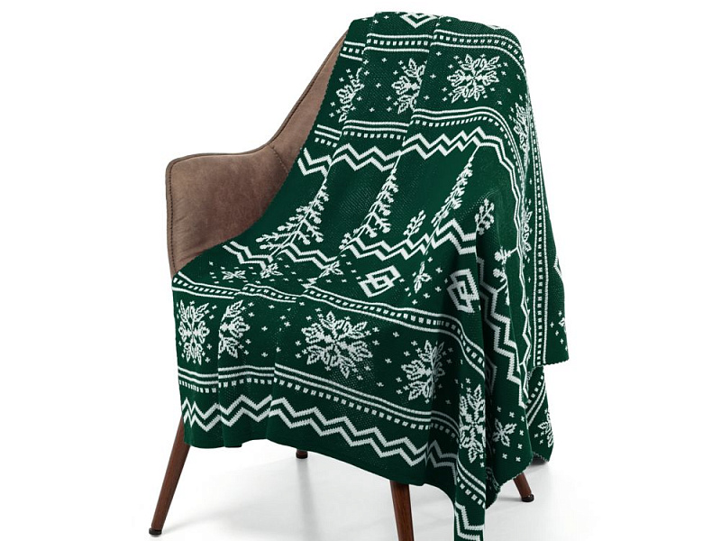 Плед Elnik, зеленый с молочно-белым