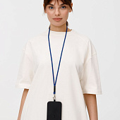 Шнурок для бейджа Tube Metal, синий