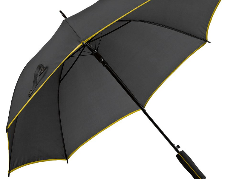 Зонт-трость Jenna, черный с желтым