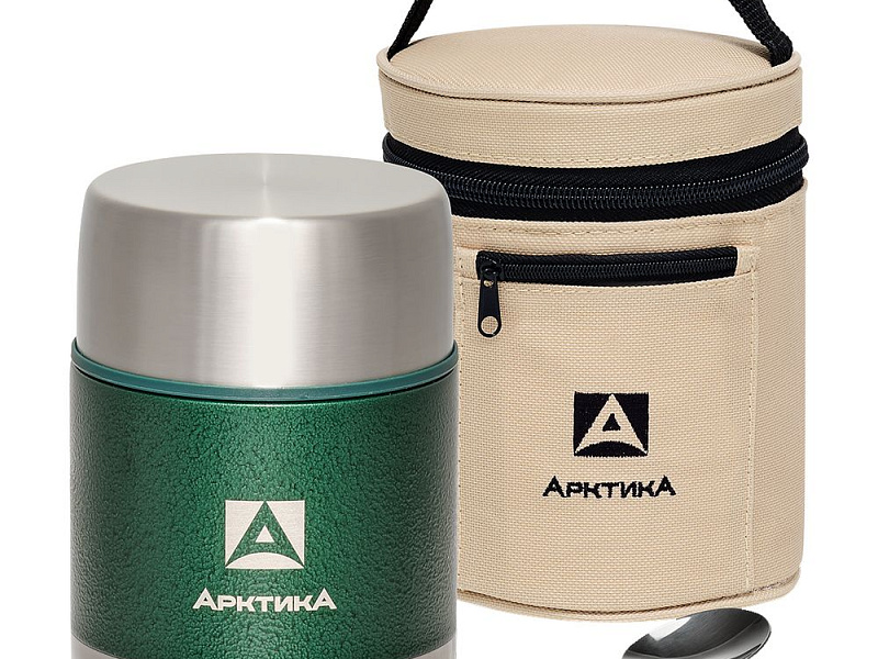 Термос для еды в чехле «Арктика 600», зеленый