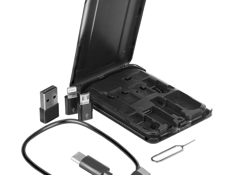 Органайзер с беспроводной зарядкой и набором адаптеров Octopod, черный