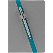 Ежедневник Rubikon на заказ, недатированный серо-бирюзовый