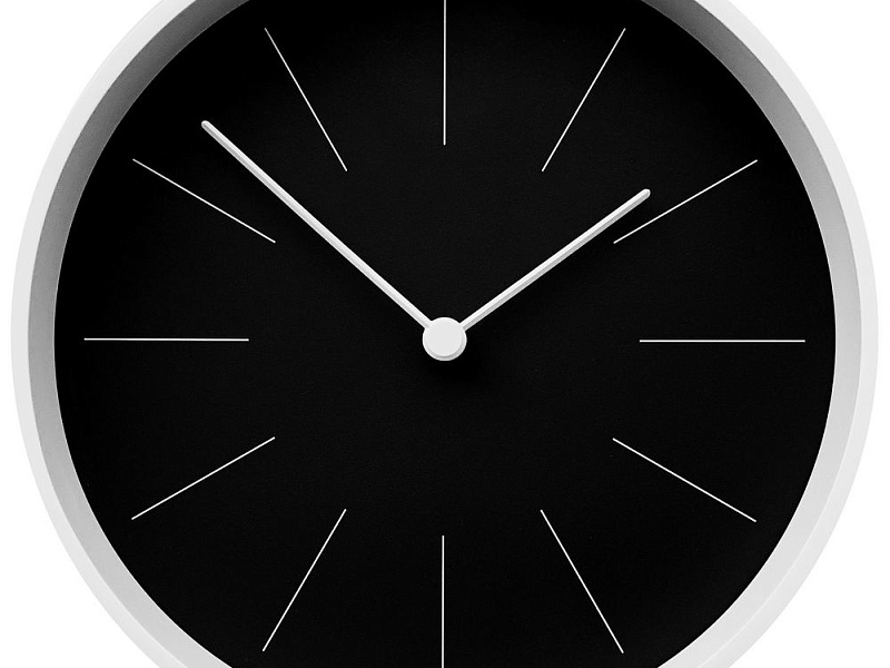 Часы настенные Neo, черные с белым