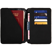 Автобумажник Arrival, черный с синим