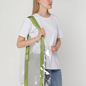 Шопер Clear Fest, прозрачный с зелеными ручками