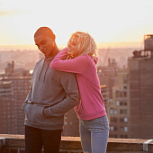 Толстовка с капюшоном женская Hoodie, синий меланж