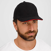 Бейсболка Buffalo, черная с красным