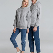 Толстовка на молнии с капюшоном Siverga 2.0, серый меланж