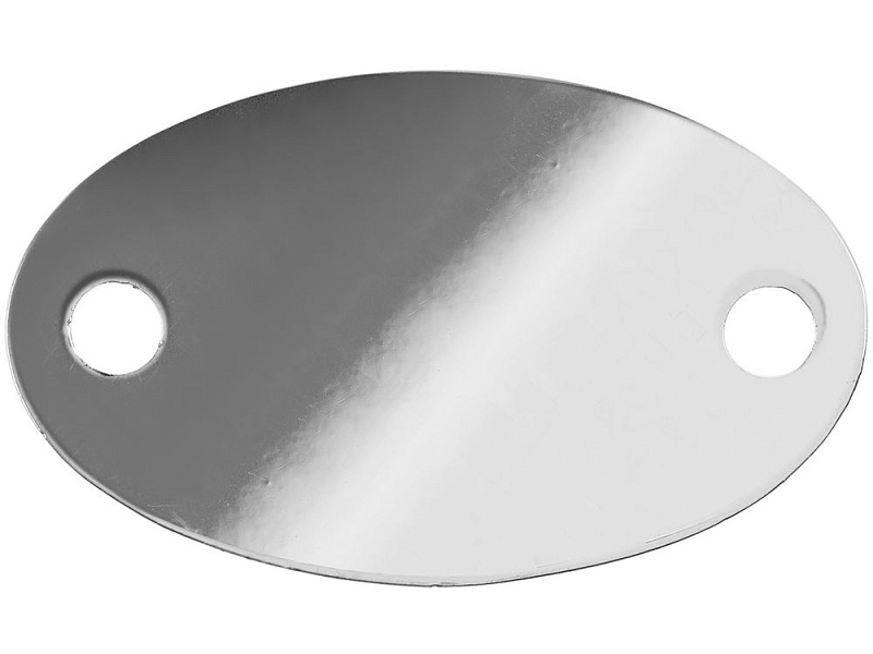 Шильдик металлический Alfa Oval, серебристый глянцевый