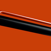 Шариковая ручка GrafeeX в чехле, черная с оранжевым