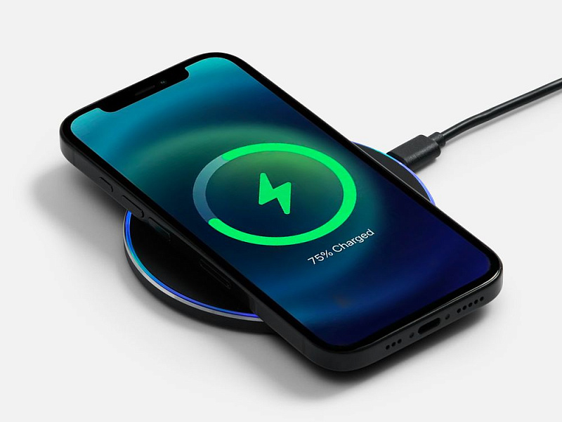 Беспроводное зарядное устройство с подсветкой Lightcore, черное