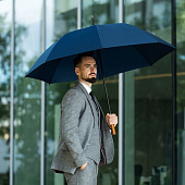 Зонт-трость Represent, темно-синий