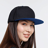 Бейсболка Foreside с прямым козырьком, черная с синим