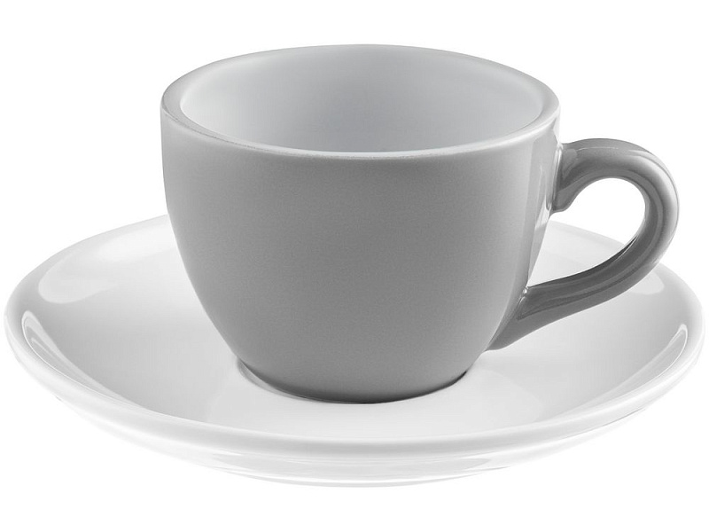 Чайная пара Cozy Morning, серая с белым