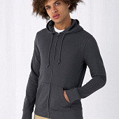 Толстовка на молнии с капюшоном унисекс BNC Inspire (Organic), серый меланж