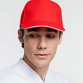 Бейсболка Classic, красная с белым кантом