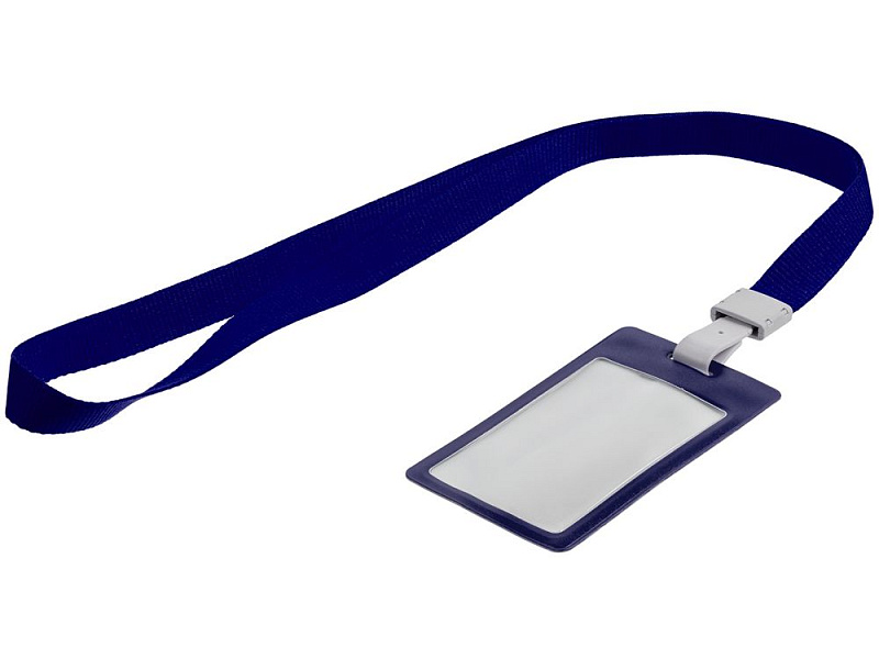 Карман для пропуска с лентой Staff, синий