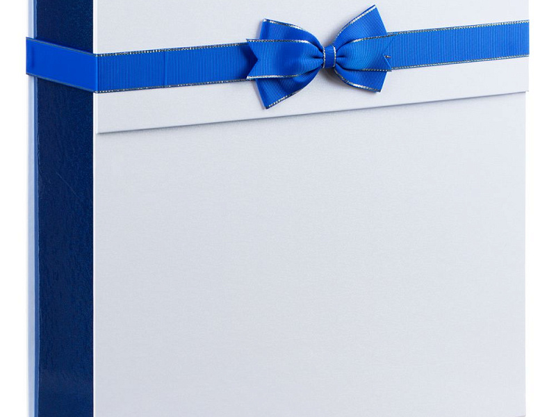 Коробка складная Gallant, L, белая с синим