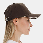 Бейсболка Long Beach, коричневая с бежевым