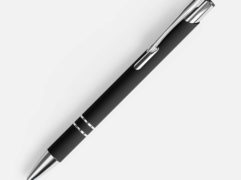 Ручка шариковая Keskus Soft Touch, черная