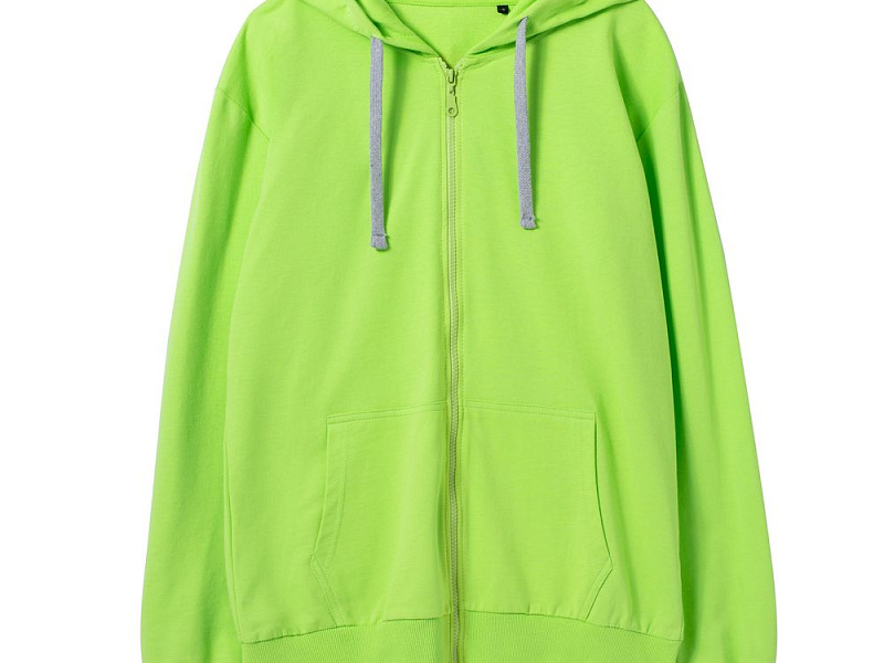 Толстовка на молнии с капюшоном Unit Siverga, зеленое яблоко