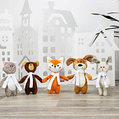 Мягкая игрушка Beastie Toys, собачка с белым шарфом