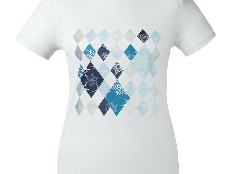 Футболка женская «Ромбо. Первый снег», белая