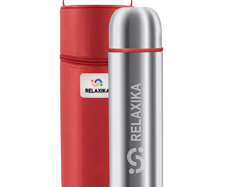 Термос Relaxika Duo 1200 в чехле, стальной