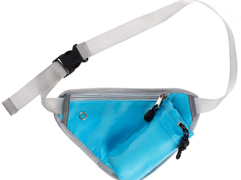 Сумка поясная с отделением для бутылки Waterun, голубая