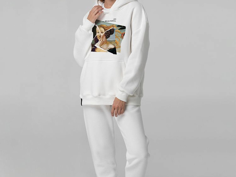 Худи You Are Beautiful, молочно-белое