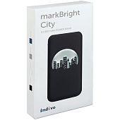 Аккумулятор с подсветкой markBright City, 10000 мАч, черный