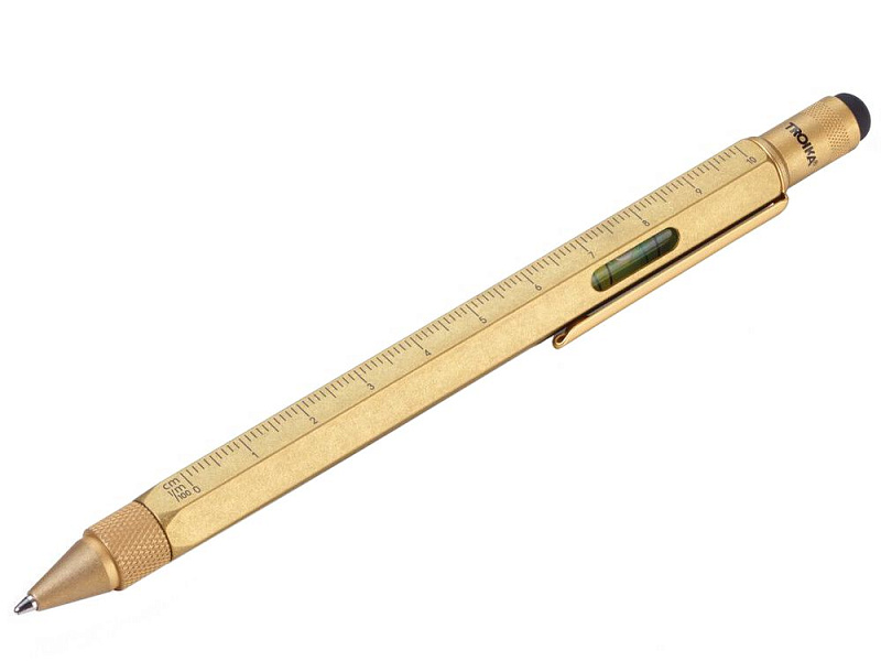 Ручка шариковая Construction, мультиинструмент, золотистая
