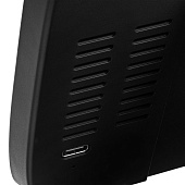 Станция беспроводной зарядки с часами и календарем и подсветкой логотипа Novem, черная