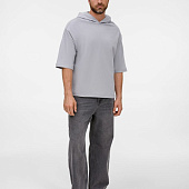 Футболка оверсайз унисекс с капюшоном Neofit, светло-серая