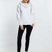 Толстовка на молнии с капюшоном Siverga Heavy, белая (белоснежная)