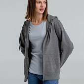 Толстовка на молнии с капюшоном унисекс King, темно-серый меланж