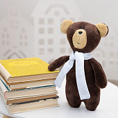 Мягкая игрушка Beastie Toys, мишка с белым шарфом