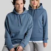 Толстовка с капюшоном унисекс King, серо-синяя