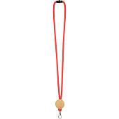 Шнурок для бейджа Tube Wood, красный