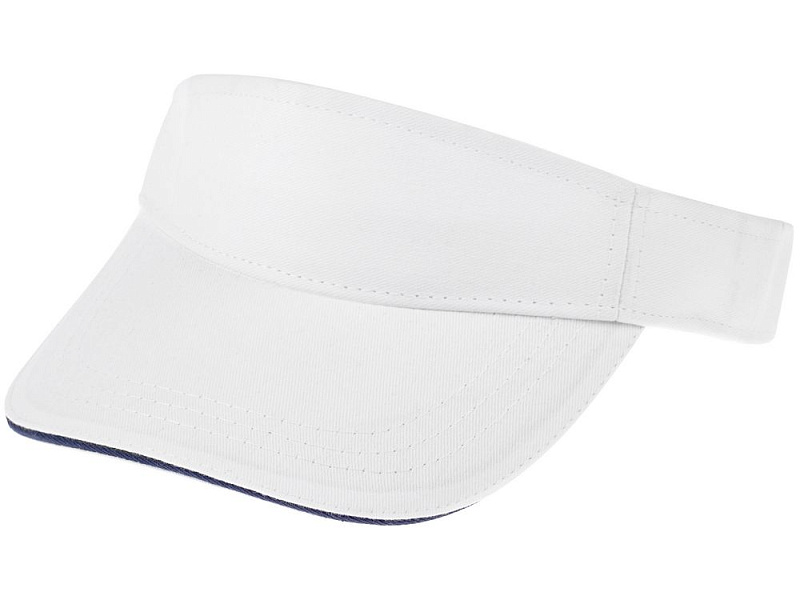 Козырек Active, белый с темно-синим кантом