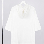 Футболка оверсайз унисекс с капюшоном Neofit, молочно-белая