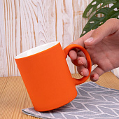 Кружка Promo Soft с покрытием софт-тач, оранжевая
