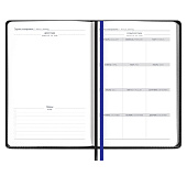 Ежедневник Alanis, недатированный, черный с синим